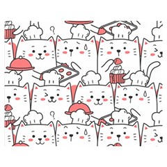Cute-cat-chef-cooking-seamless-pattern-cartoon Premium Plush Fleece Blanket (medium) by Simbadda