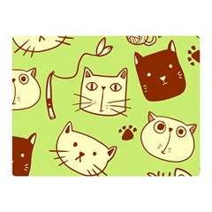 Cute-hand-drawn-cat-seamless-pattern Two Sides Premium Plush Fleece Blanket (mini) by Simbadda