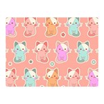 Cute-kawaii-kittens-seamless-pattern Two Sides Premium Plush Fleece Blanket (Mini) 35 x27  Blanket Back