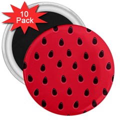Seamless-watermelon-surface-texture 3  Magnets (10 Pack)  by Simbadda