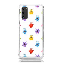 Seamless-pattern-cute-funny-monster-cartoon-isolated-white-background Samsung Galaxy S20 6 2 Inch Tpu Uv Case by Simbadda