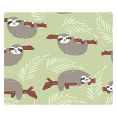Sloths-pattern-design Two Sides Premium Plush Fleece Blanket (small) by Simbadda
