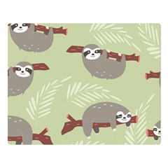 Sloths-pattern-design Two Sides Premium Plush Fleece Blanket (large) by Simbadda