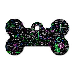 Math-linear-mathematics-education-circle-background Dog Tag Bone (two Sides) by Simbadda