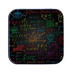 Mathematical-colorful-formulas-drawn-by-hand-black-chalkboard Square Metal Box (Black) Front