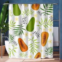 Seamless-tropical-pattern-with-papaya Shower Curtain 60  X 72  (medium)  by Simbadda