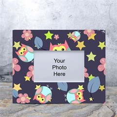 Owl-stars-pattern-background White Tabletop Photo Frame 4 x6  by Simbadda