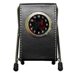 A Dark City Vector Pen Holder Desk Clock Front