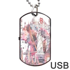 Vintage Landmarks Travel Dog Tag Usb Flash (two Sides) by Proyonanggan
