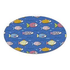 Sea Fish Blue Submarine Animal Oval Magnet by Proyonanggan