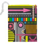 Pattern Geometric Abstract Colorful Arrow Line Circle Triangle Drawstring Pouch (5XL) Back