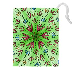 Flower Mandala Art Drawing Spring Background Drawstring Pouch (5xl) by Bangk1t