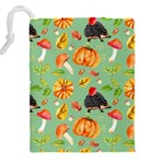 Autumn Seamless Background Leaves Wallpaper Texture Drawstring Pouch (4XL) Back