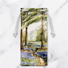 Trees Park Watercolor Lavender Flowers Foliage Jewelry Bag by Bangk1t