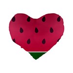 Watermelon Fruit Summer Red Fresh Food Healthy Standard 16  Premium Flano Heart Shape Cushions Back
