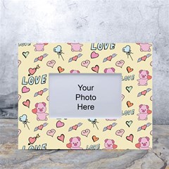 Pig Animal Love Romance Seamless Texture Pattern White Tabletop Photo Frame 4 x6  by pakminggu