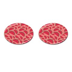 Watermelon Red Food Fruit Healthy Summer Fresh Cufflinks (oval) by pakminggu