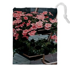 Pink Peony  Flower Drawstring Pouch (4xl) by artworkshop