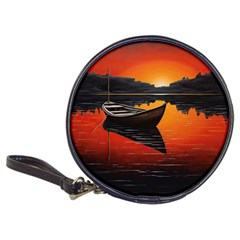Boat Sunset Lake Water Nature Classic 20-cd Wallets by Ravend