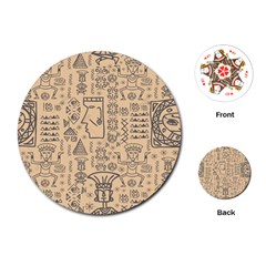 Aztec Tribal African Egyptian Style Seamless Pattern Vector Antique Ethnic Playing Cards Single Design (round) by Grandong