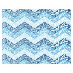 Seamless Pattern Of Cute Summer Blue Line Zigzag Two Sides Premium Plush Fleece Blanket (medium) by Grandong