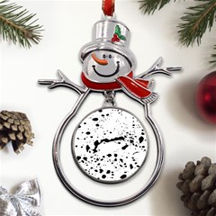 Monochrome Mirage  Metal Snowman Ornament by dflcprintsclothing