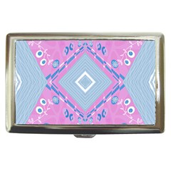Bohemian Chintz Illustration Pink Blue White Cigarette Money Case by Mazipoodles