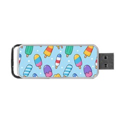 Cute-kawaii-ice-cream-seamless-pattern Portable Usb Flash (two Sides) by pakminggu