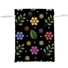 Embroidery-seamless-pattern-with-flowers Lightweight Drawstring Pouch (xl) by pakminggu