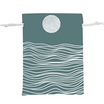 Sea Waves Moon Water Boho Lightweight Drawstring Pouch (XL) Front
