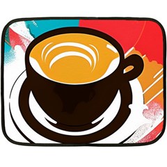 Coffee Tea Cappuccino Two Sides Fleece Blanket (mini) by uniart180623