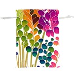Plants Leaves Colorful Lightweight Drawstring Pouch (XL) Front
