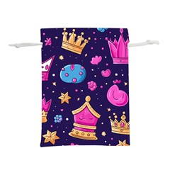 Pattern Royal Crowns Lightweight Drawstring Pouch (l) by pakminggu