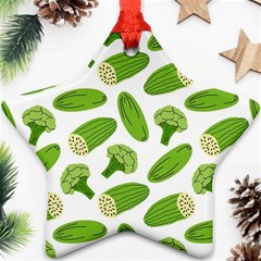Vegetable Pattern With Composition Broccoli Ornament (star) by pakminggu