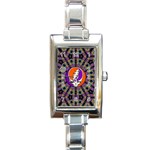 Gratefuldead Grateful Dead Pattern Rectangle Italian Charm Watch Front