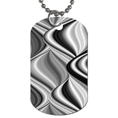 Waves-black-and-white-modern Dog Tag (two Sides) by Bedest