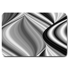 Waves-black-and-white-modern Large Doormat by Bedest