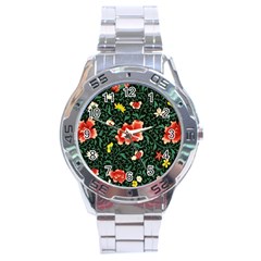 Background Vintage Japanese Design Stainless Steel Analogue Watch by Bedest