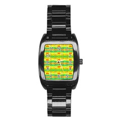 Birds-beach-sun-abstract-pattern Stainless Steel Barrel Watch by Bedest