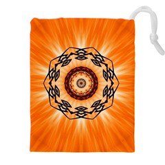 Abstract-kaleidoscope-colorful Drawstring Pouch (5xl) by Bedest