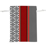 Background-damask-red-black Lightweight Drawstring Pouch (XL) Back