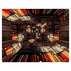Library-tunnel-books-stacks Two Sides Premium Plush Fleece Blanket (medium) by Bedest