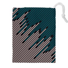 Abstract Diagonal Striped Lines Pattern Drawstring Pouch (4xl) by pakminggu