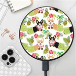 Corgis Hula Pattern Wireless Fast Charger(Black) Front
