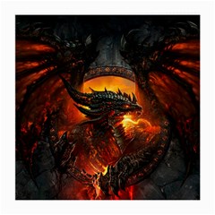 Dragon Fire Fantasy Art Medium Glasses Cloth (2 Sides) by Cowasu