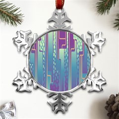 Non-seamless-pattern-background Metal Small Snowflake Ornament by Cowasu
