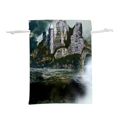 Sea-island-castle-landscape Lightweight Drawstring Pouch (m) by Cowasu