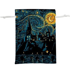 Castle Starry Night Van Gogh Parody Lightweight Drawstring Pouch (xl) by Sarkoni