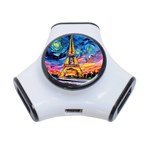 Eiffel Tower Starry Night Print Van Gogh 3-Port USB Hub Front