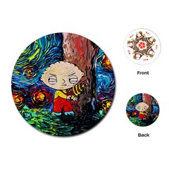Cartoon Starry Night Vincent Van Gogh Playing Cards Single Design (round) by Sarkoni